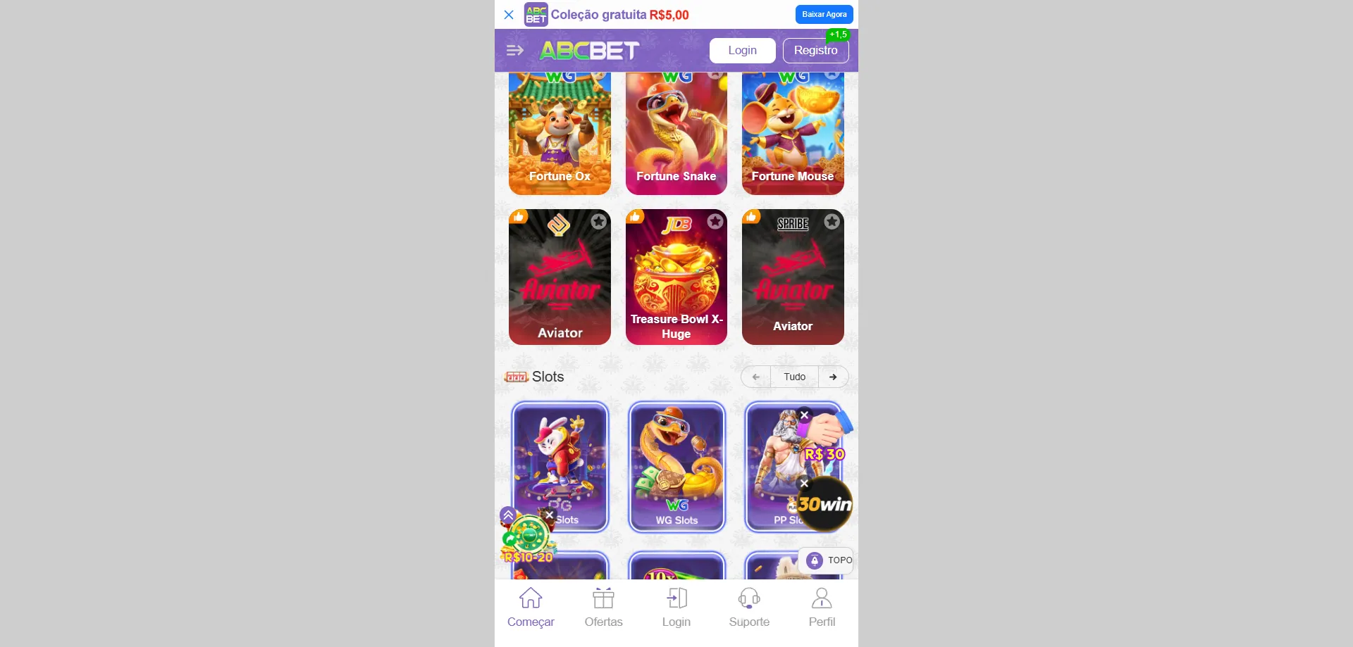 Caça-níqueis online na plataforma abc bet — slots modernos e clássicos
